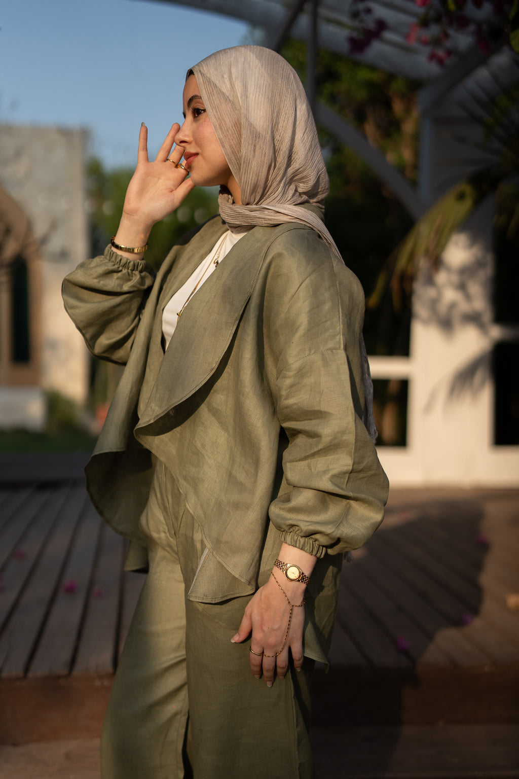 Olive Linen Kimono