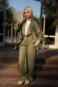 Olive linen pants