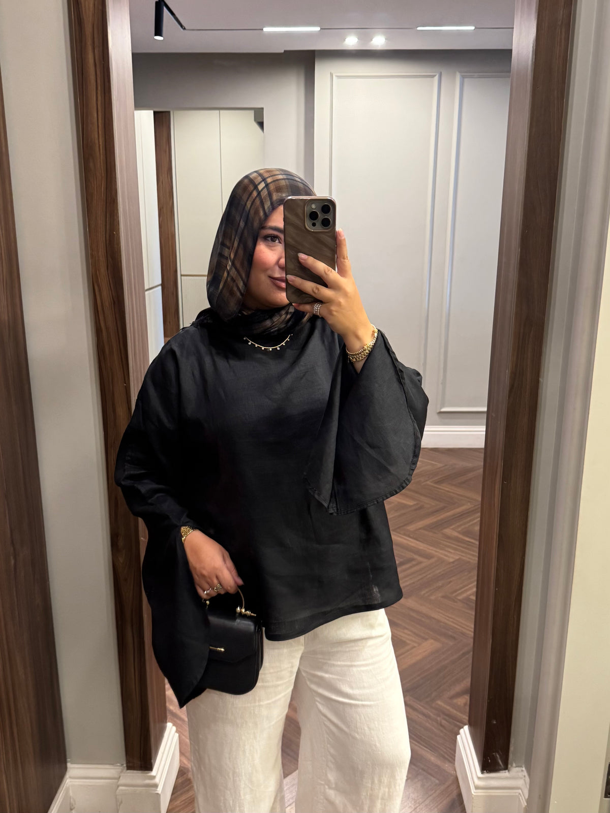 Linen Split-Sleeve Blouse
