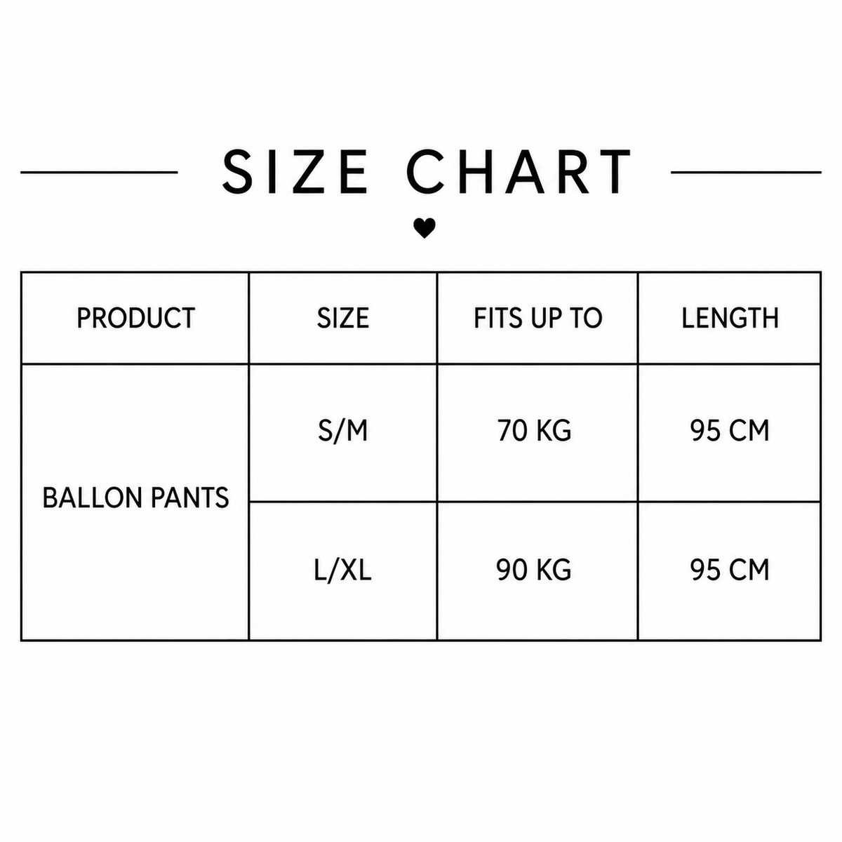 Size Chart